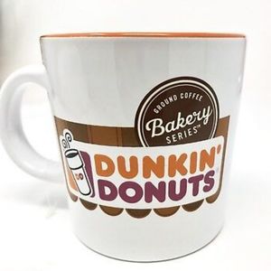 Dunkin Donuts Ground Coffee Bakery Series Barista White & Orange Coffee Mug